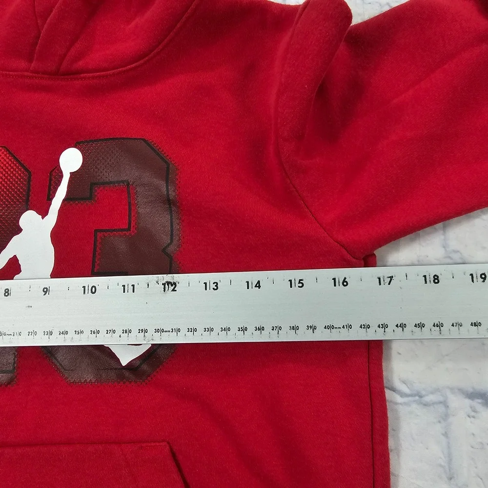 Jordan Hoodie Kids M 10-12 Red Jumpman 23 Graphic Fleece Pullover 807421-739744
